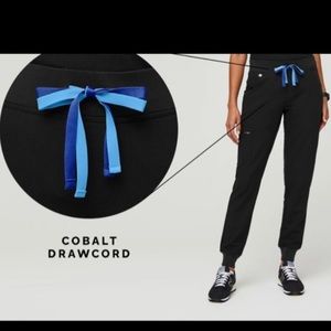 FIGS women’s Black/Cobalt Zamora - Jogger Scrub Pants